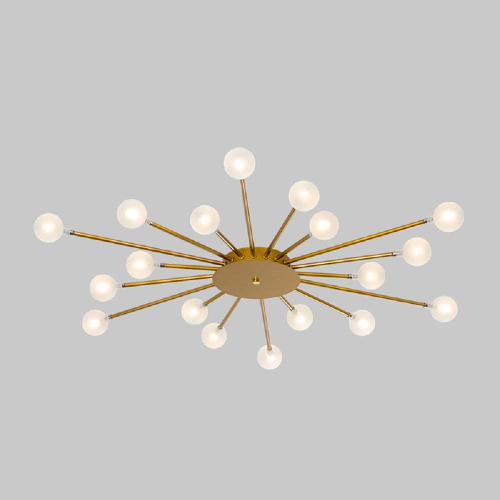 Arisha Nordic LED Flush Mount Ceiling Light Gold/Black Metal Living Room - Neutral Decor