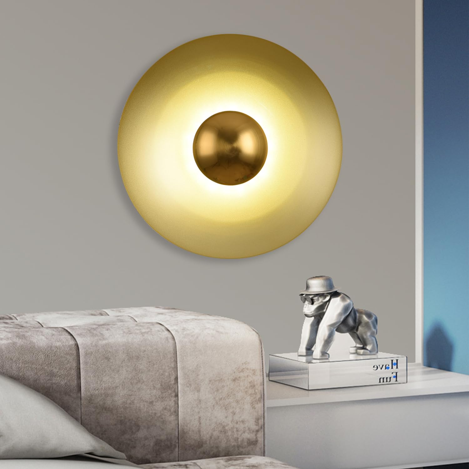 Valentina Minimalist Plate LED Indoor Wall Lamp Metal Hotel Bedroom - Neutral Decor