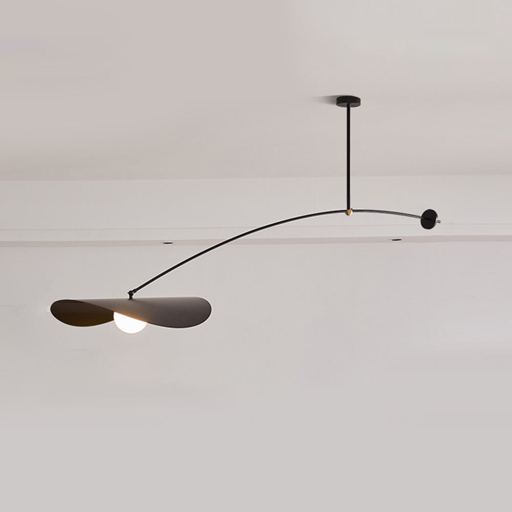 Arisha Minimalist Lotus Leaf Shaped Metal Pendant Light, Black/Gold - Neutral Decor