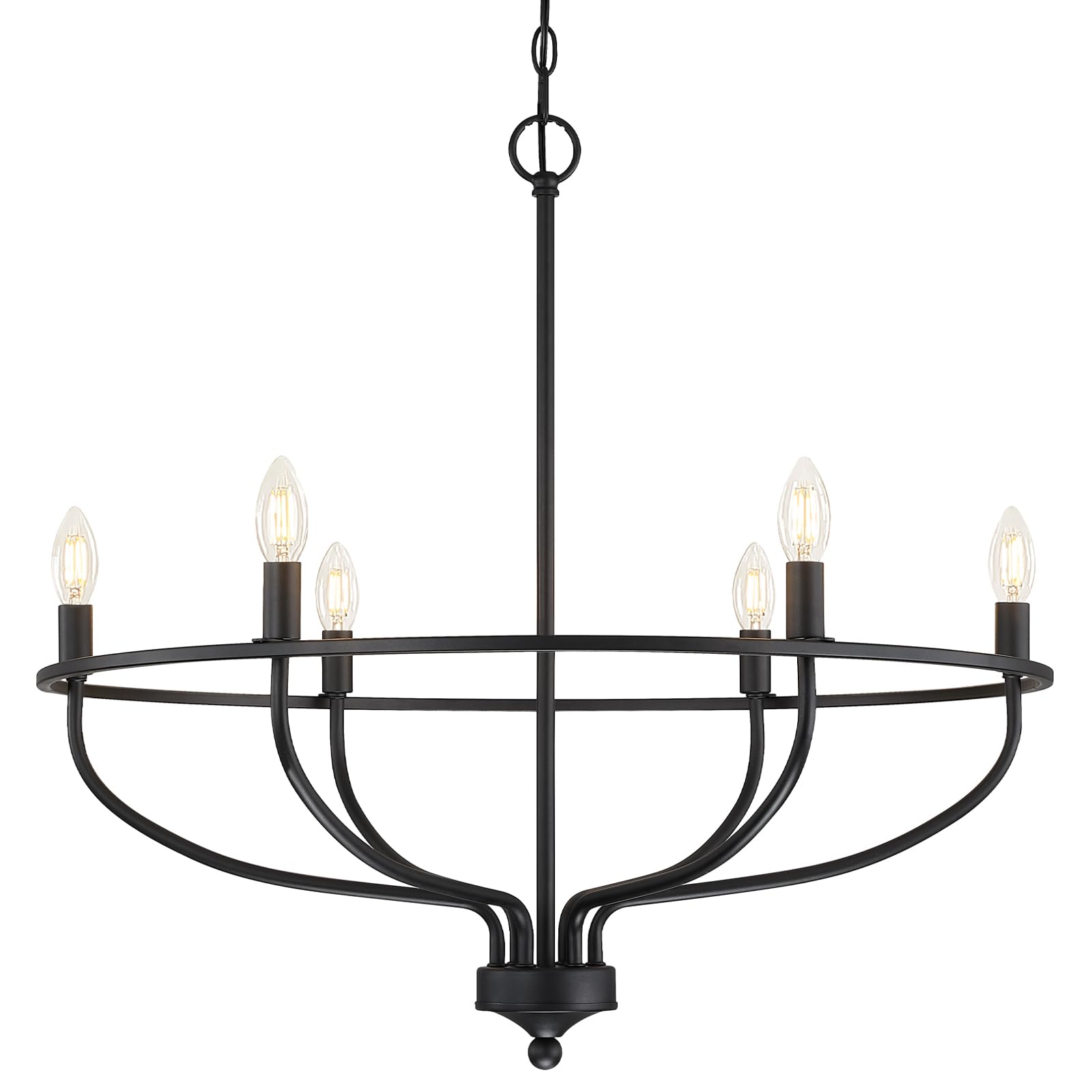 Silva Industrial Metal Candle Chandelier Black/Champagne Living Room/Bedroom - Neutral Decor