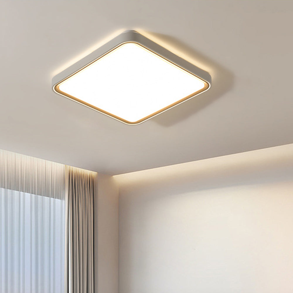 Arisha Minimalist Round/Square Metal/Acrylic Flush Mount Ceiling Light, Gold - Neutral Decor