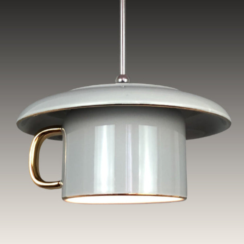 Valentina Urban Cup Ceramic LED Pendant Light Living Room - Neutral Decor