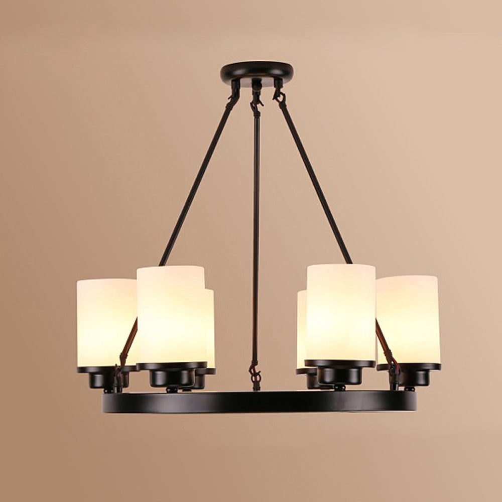 Silva Retro Black Metal/Glass Chandelier for Living Room - Neutral Decor