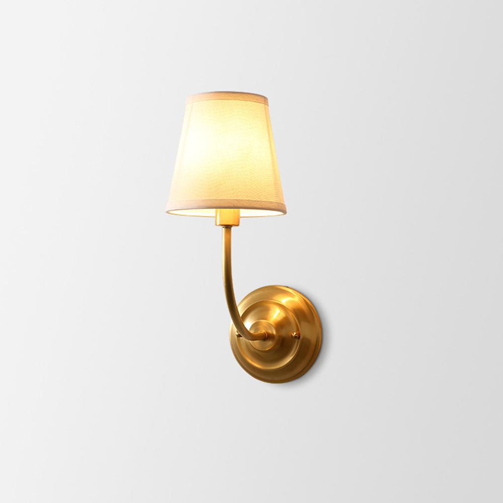 Tiffany Vintage Rustic Lantern Fabric LED Wall Lamp, Gold - Neutral Decor