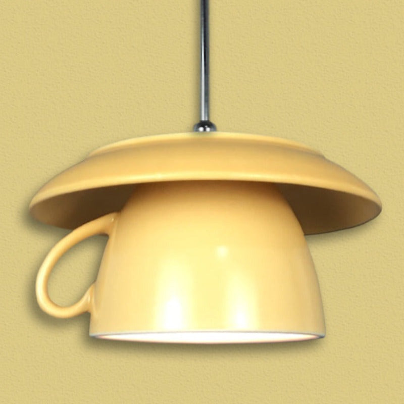 Valentina Pop Art Cup Ceramic LED Pendant Light Study Bedroom - Neutral Decor