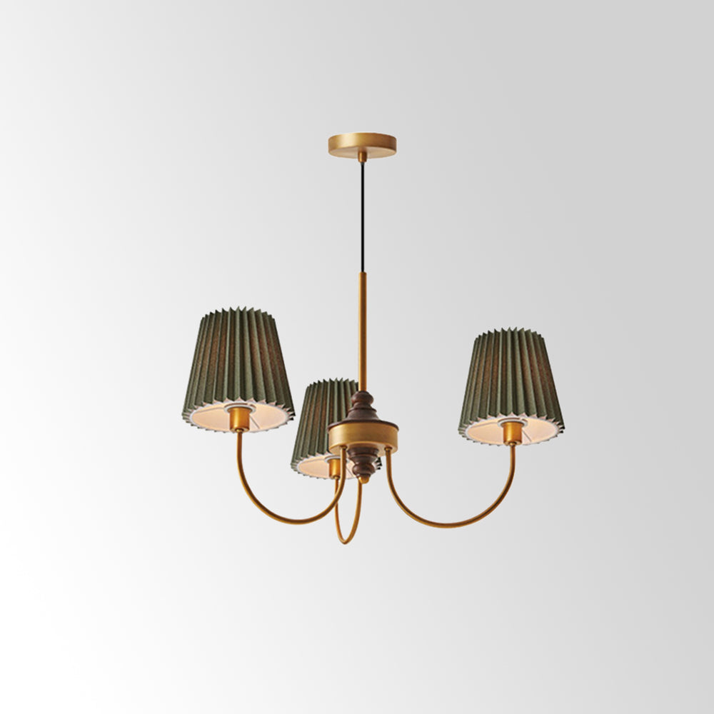 Silva Modern Retro Fabric Chandelier, White/Green - Neutral Decor