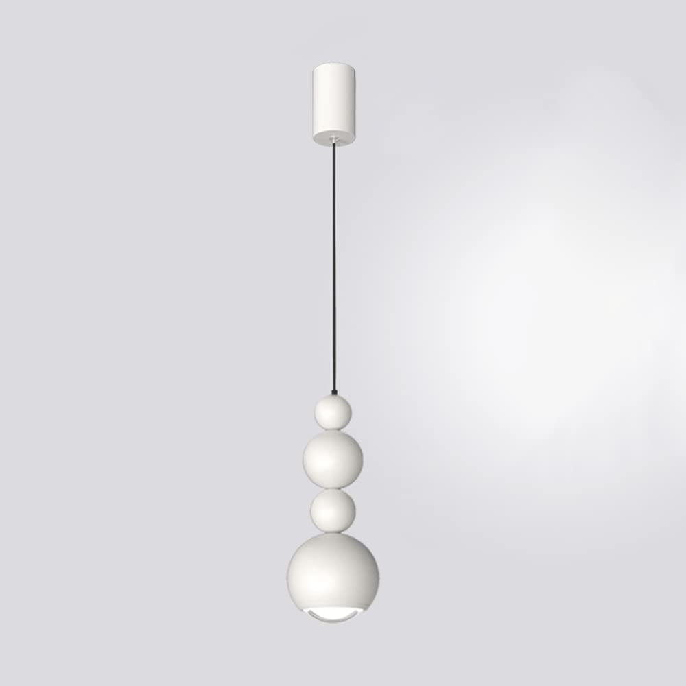 Muto Vintage LED Pendant Globe Light White Metal Wood Bedroom - Neutral Decor