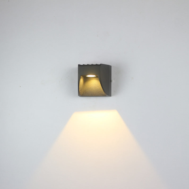 Ray Minimalist Up/Down Metal Outdoor Wall Lamp, Black - Neutral Decor