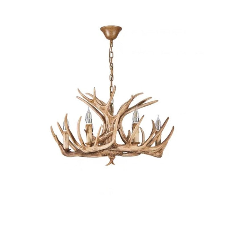 Silva Retro Deer Antlers Candle light Horn Resin Chandelier - Neutral Decor