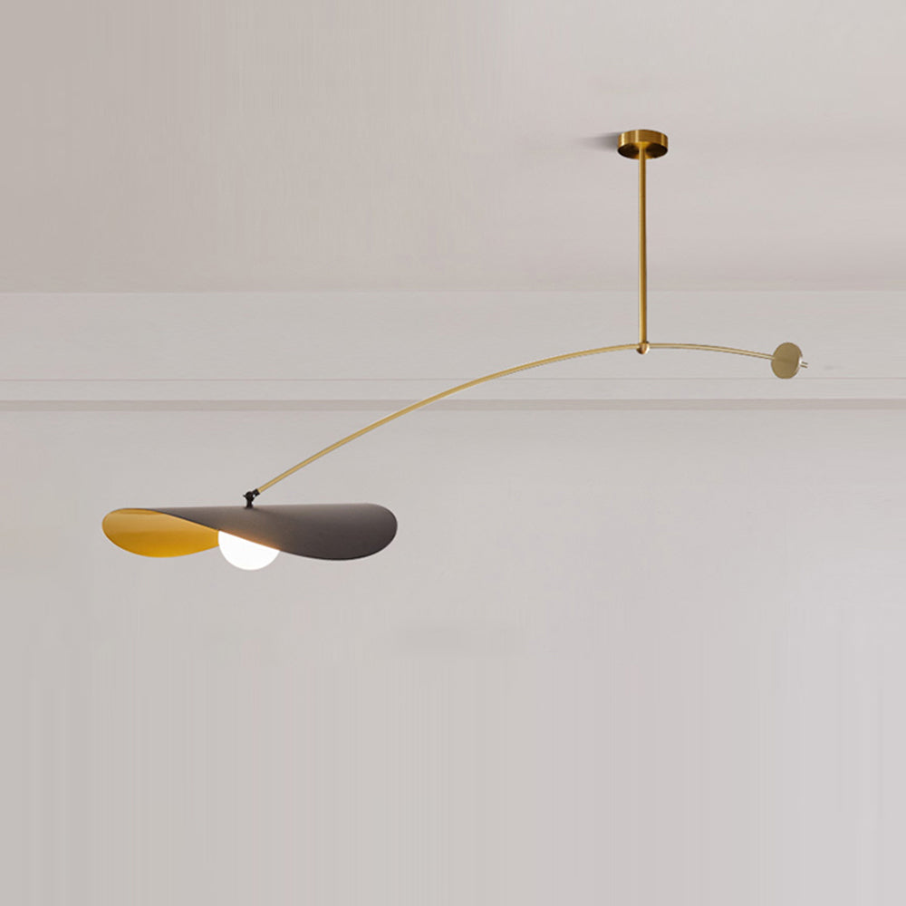 Arisha Minimalist Lotus Leaf Shaped Metal Pendant Light, Black/Gold - Neutral Decor