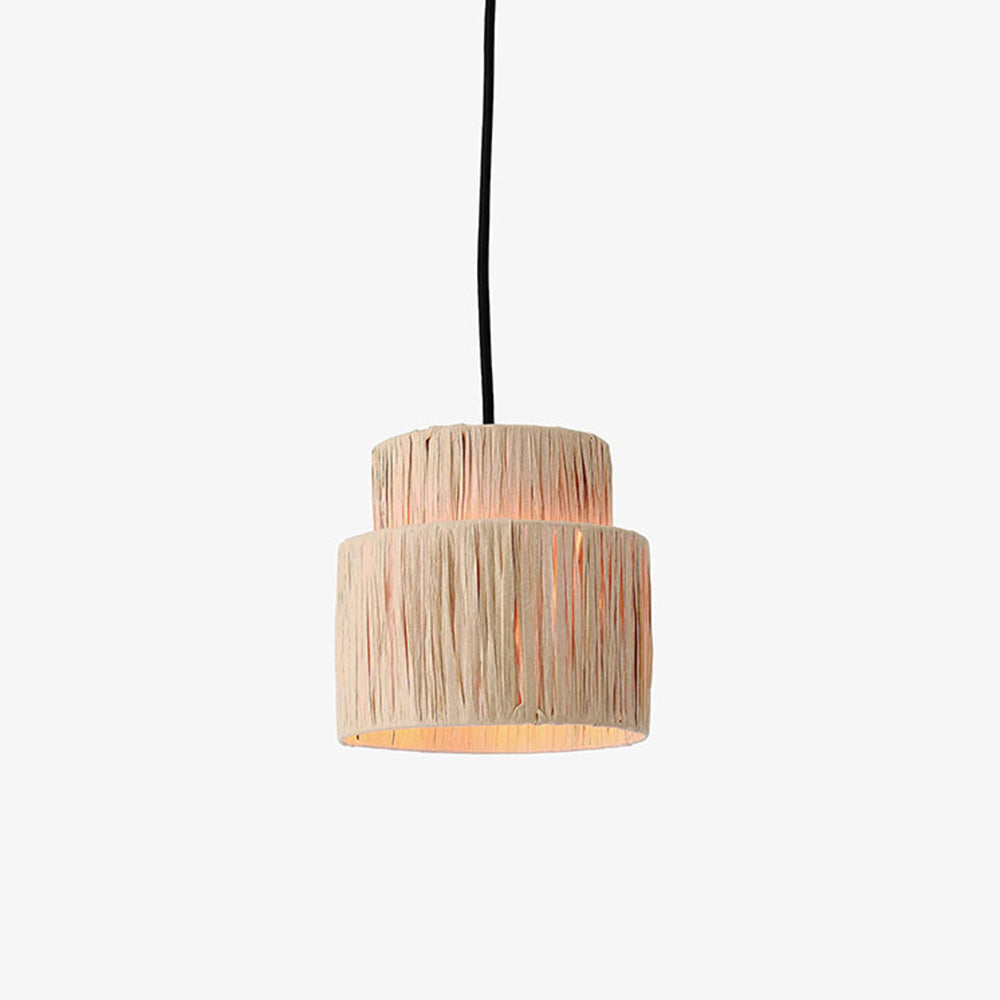 Muto Rustic Boho Rattan Pendant Light, 3 Style - Neutral Decor