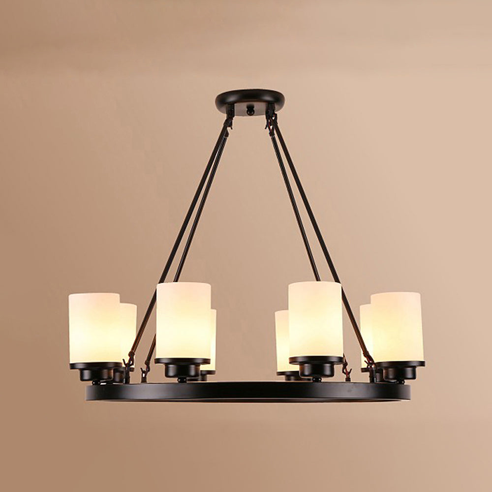 Silva Retro Black Metal/Glass Chandelier for Living Room - Neutral Decor