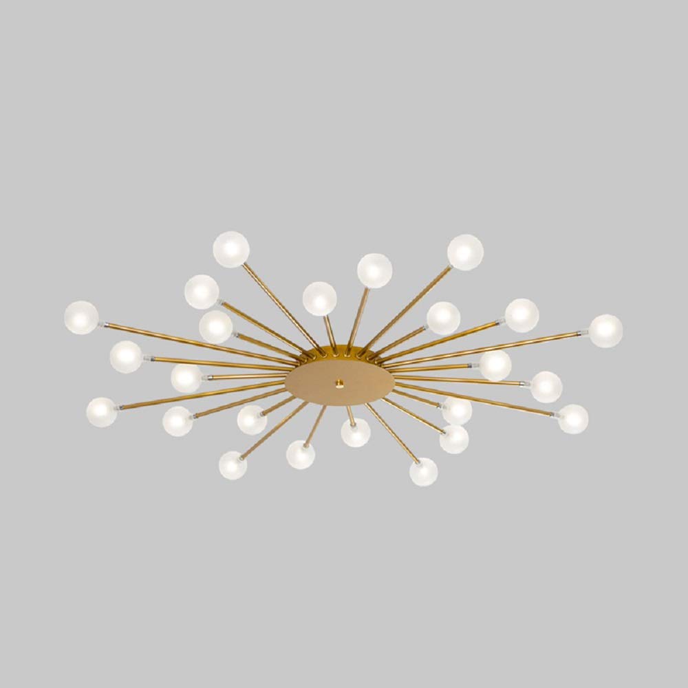 Arisha Nordic LED Flush Mount Ceiling Light Gold/Black Metal Living Room - Neutral Decor