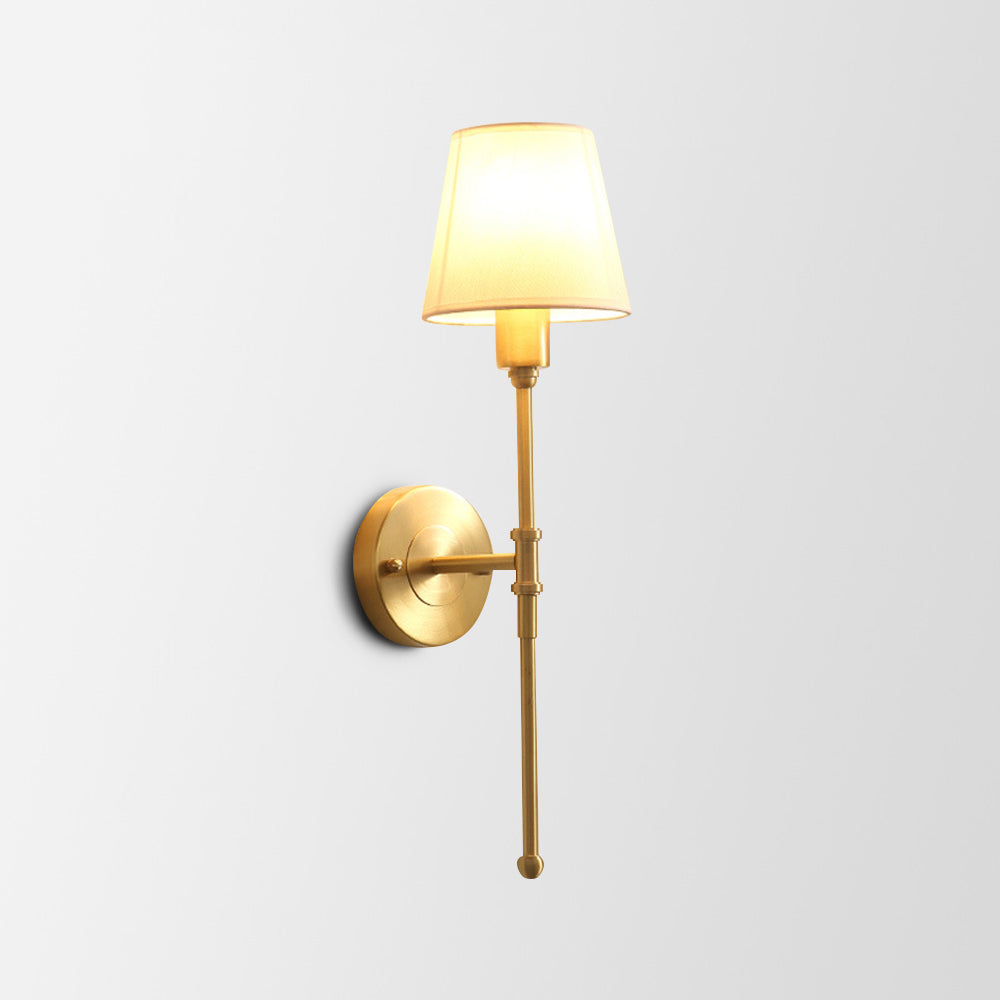 Tiffany Vintage Rustic Lantern Fabric LED Wall Lamp, Gold - Neutral Decor