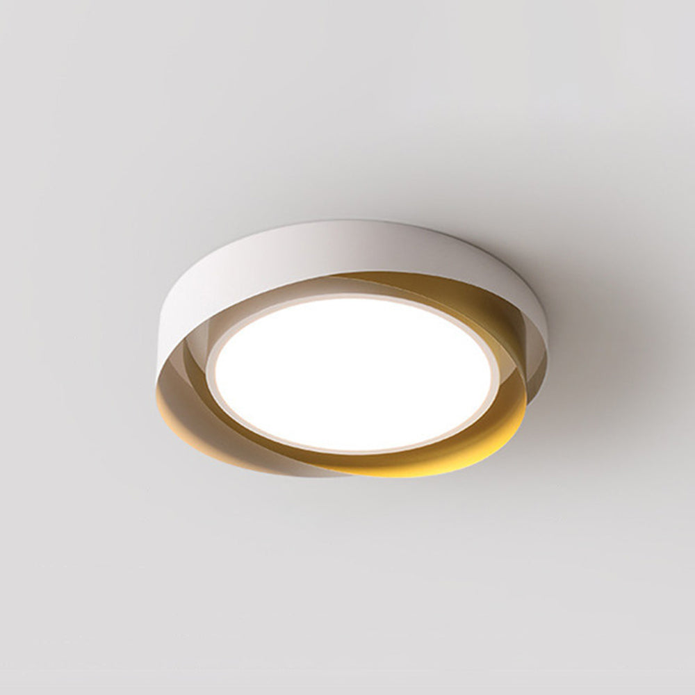 Arisha Modern Geometric Metal/Acrylic Flush Mount Ceiling Light, White/Gold - Neutral Decor