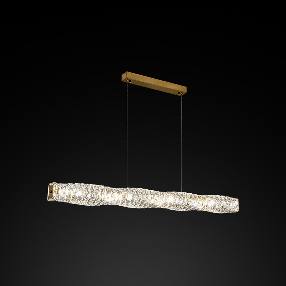 Kristy Crystal Sliver and Gold Pendant Light, Stainless Steel - Neutral Decor