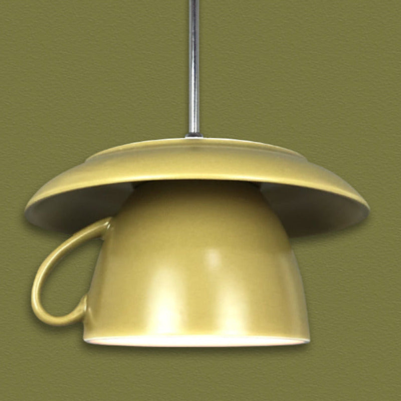 Valentina Pop Art Cup Ceramic LED Pendant Light Study Bedroom - Neutral Decor