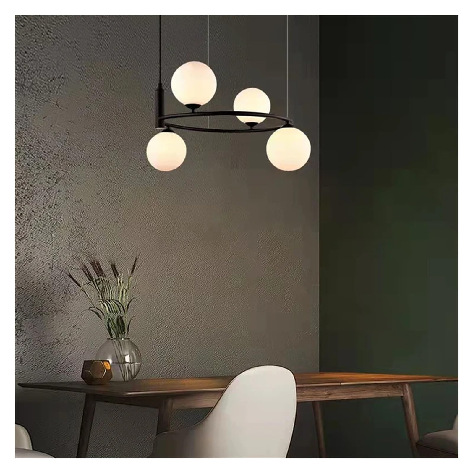 Valentina Nordic Ring Magic Bean Pendant Light Black/Gold Metal - Neutral Decor