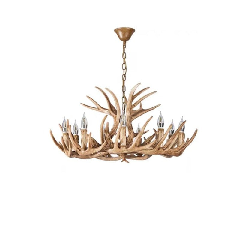 Silva Retro Deer Antlers Candle light Horn Resin Chandelier - Neutral Decor