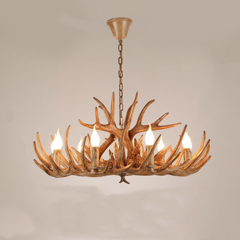 Silva Retro Deer Antlers Candle light Horn Resin Chandelier - Neutral Decor