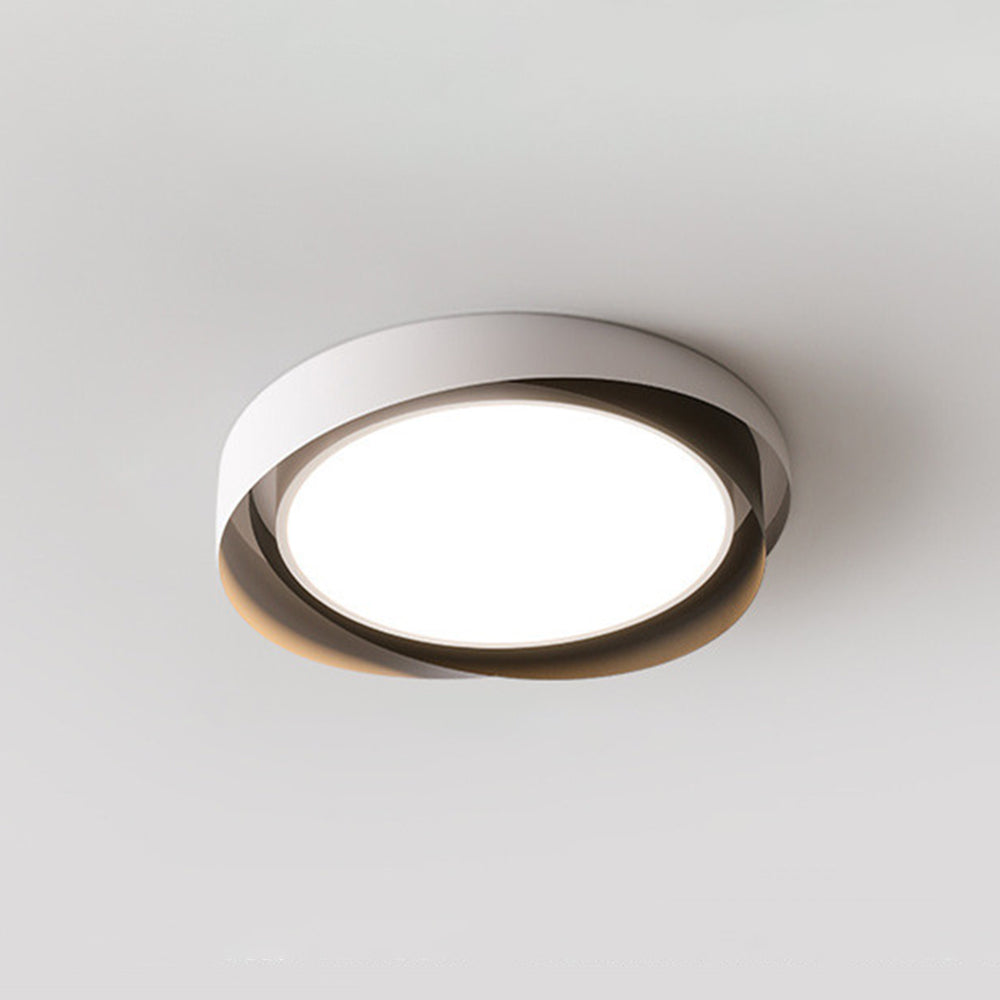 Arisha Modern Geometric Metal/Acrylic Flush Mount Ceiling Light, White/Gold - Neutral Decor