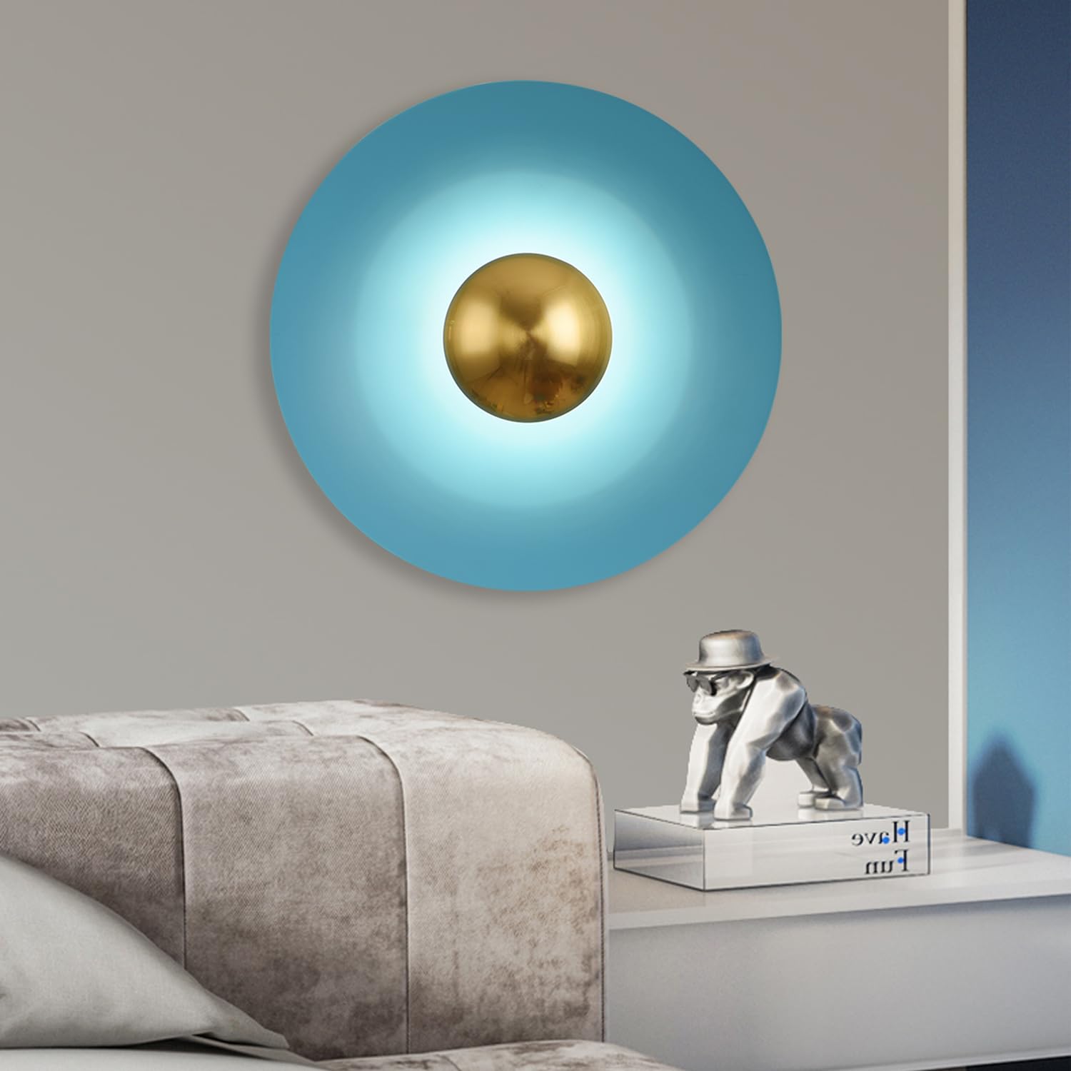 Valentina Minimalist Plate LED Indoor Wall Lamp Metal Hotel Bedroom - Neutral Decor