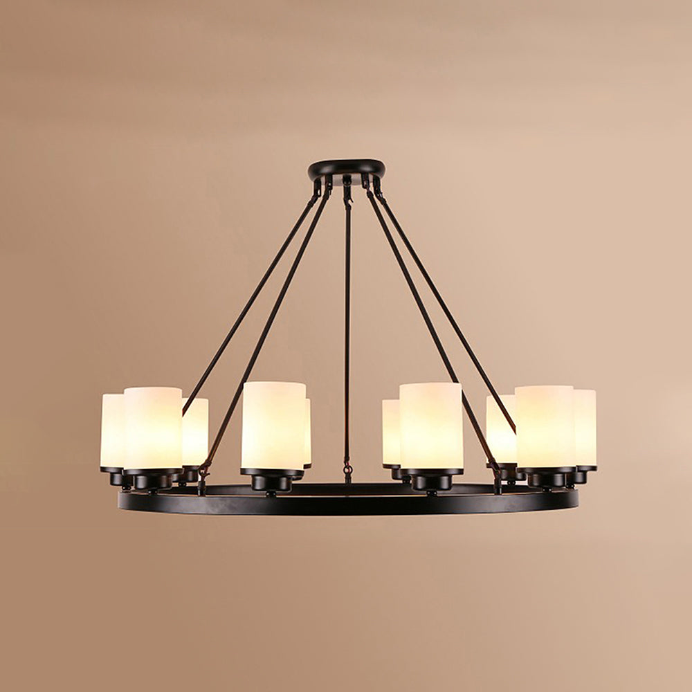 Silva Retro Black Metal/Glass Chandelier for Living Room - Neutral Decor
