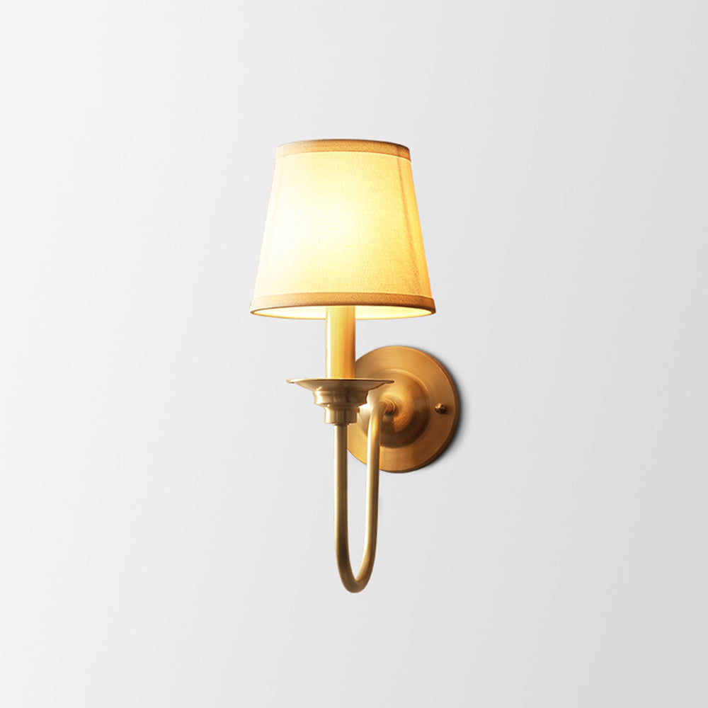 Tiffany Vintage Rustic Lantern Fabric LED Wall Lamp, Gold - Neutral Decor