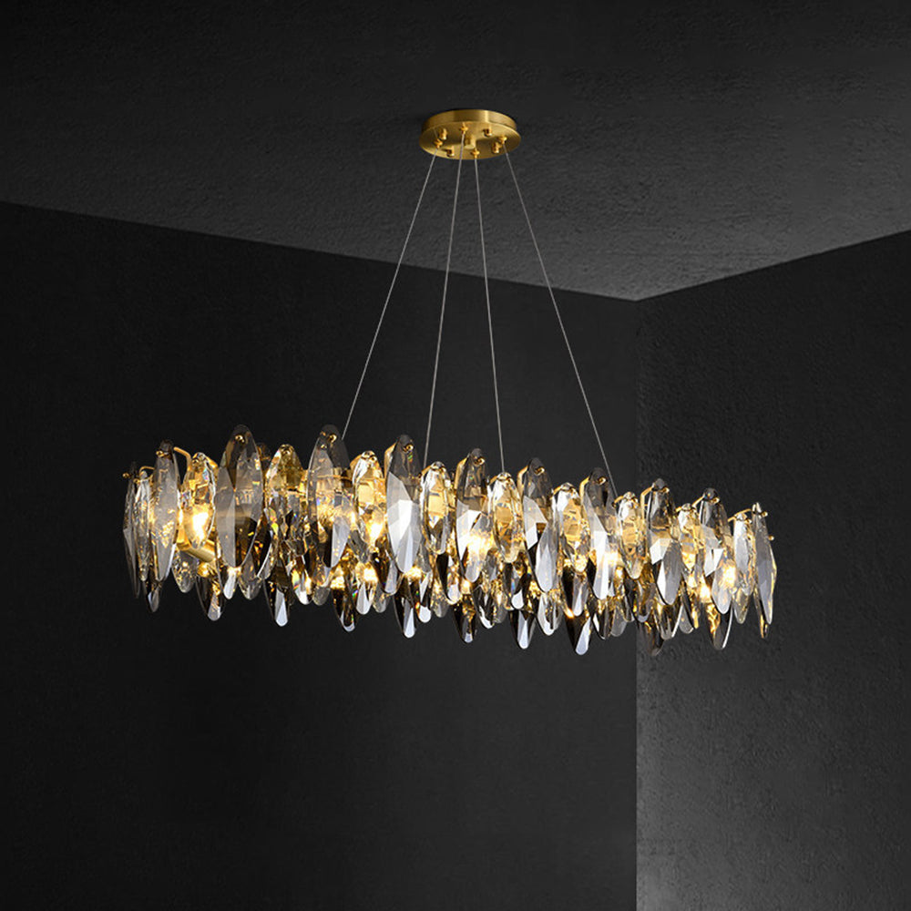 Kristy Modern Annular Metal Crystal Pendant Light,Gold
