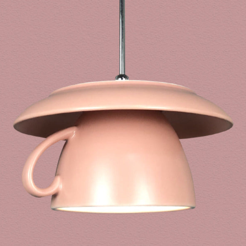 Valentina Pop Art Cup Ceramic LED Pendant Light Study Bedroom - Neutral Decor