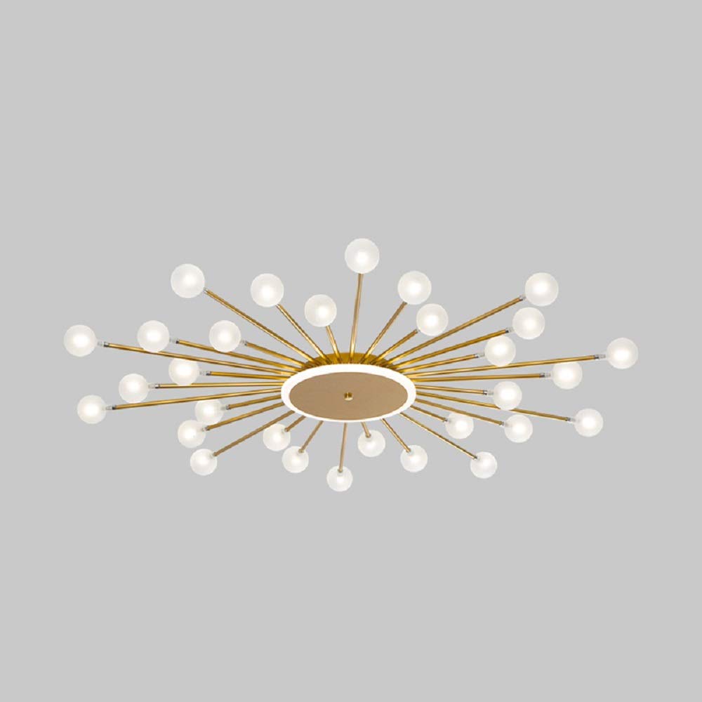 Arisha Nordic LED Flush Mount Ceiling Light Gold/Black Metal Living Room - Neutral Decor