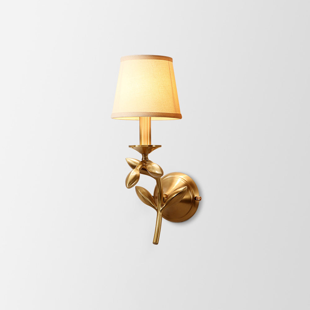 Tiffany Vintage Rustic Lantern Fabric LED Wall Lamp, Gold - Neutral Decor