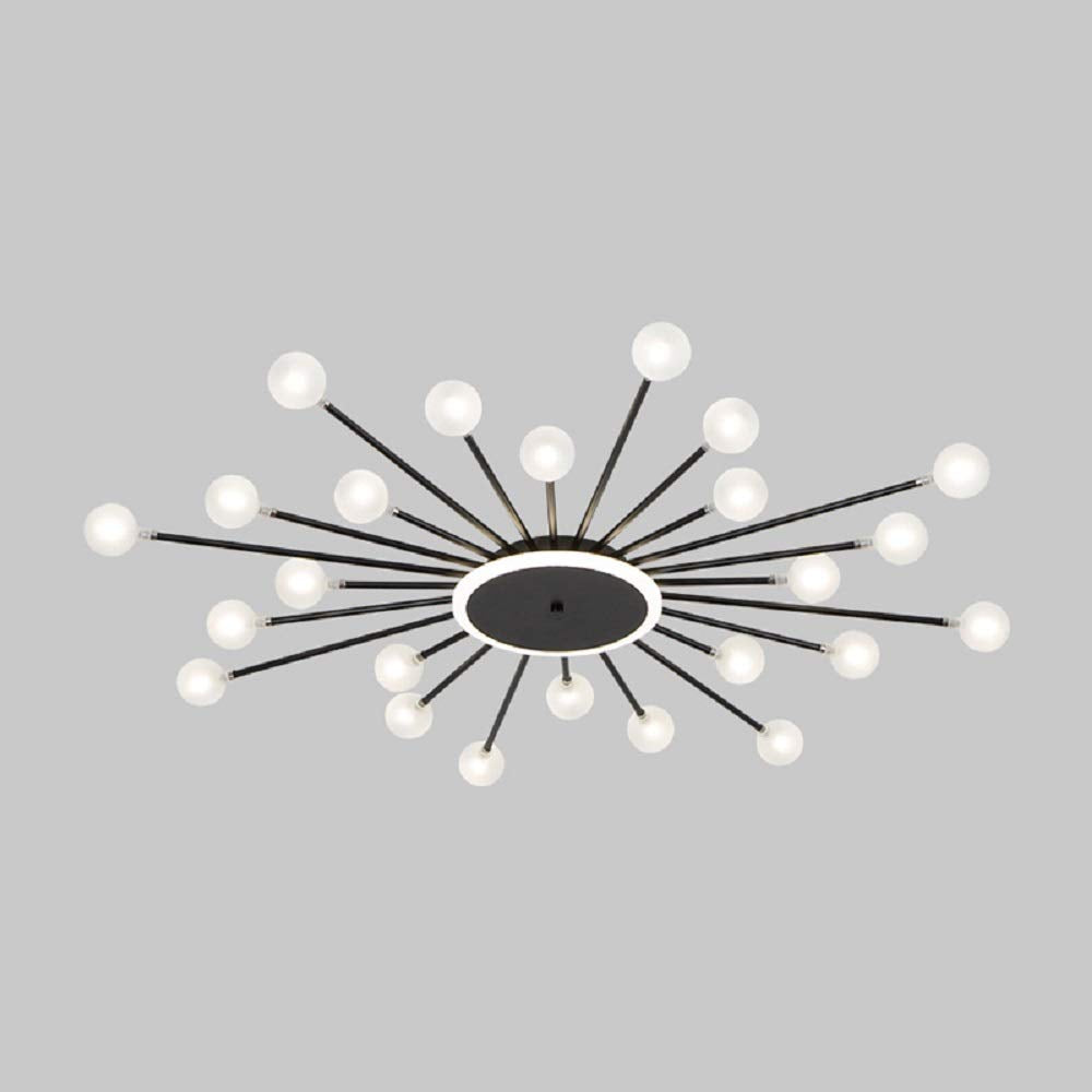 Arisha Nordic LED Flush Mount Ceiling Light Gold/Black Metal Living Room - Neutral Decor