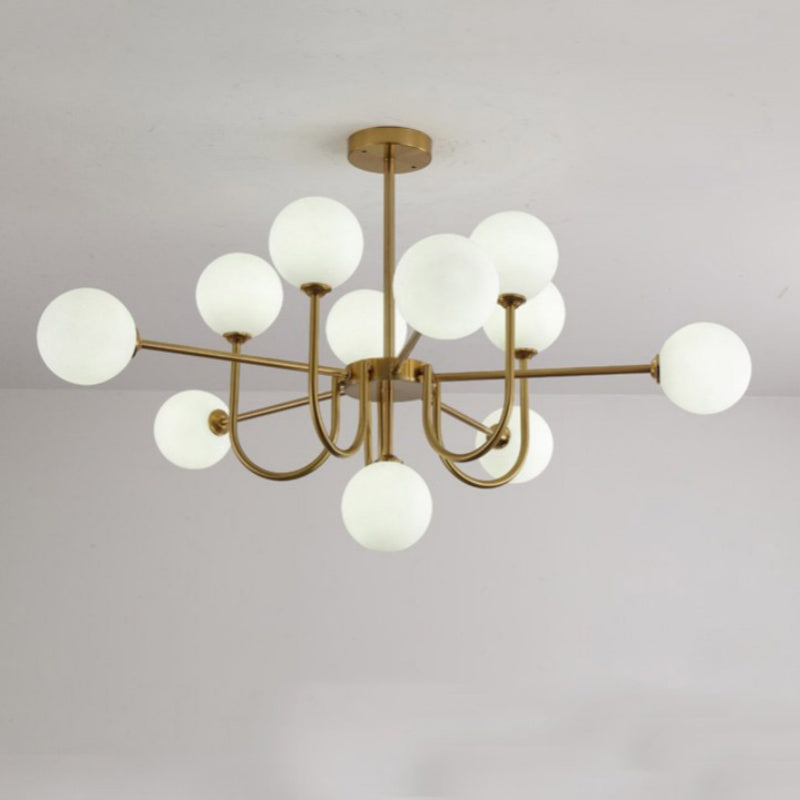 Valentina Modern LED Chandelier Gold Glass Living/Dining Room/Bedroom - Neutral Decor