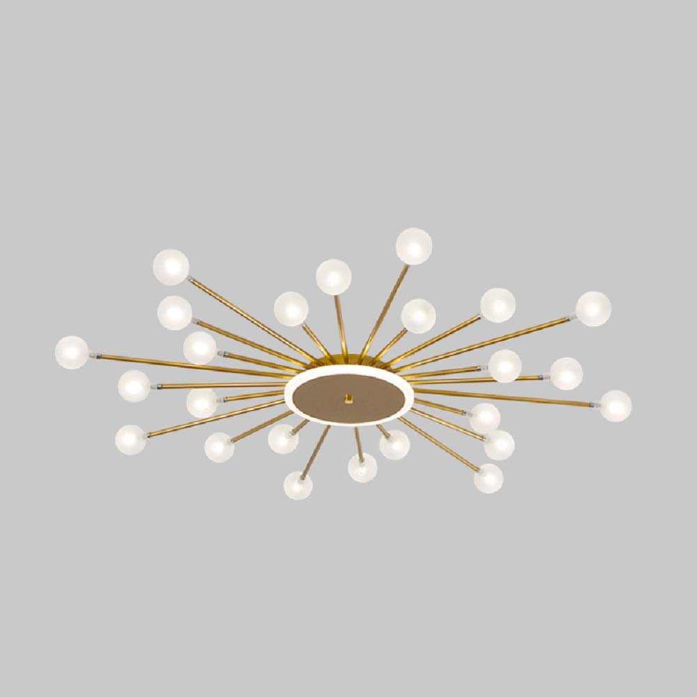 Arisha Nordic LED Flush Mount Ceiling Light Gold/Black Metal Living Room - Neutral Decor