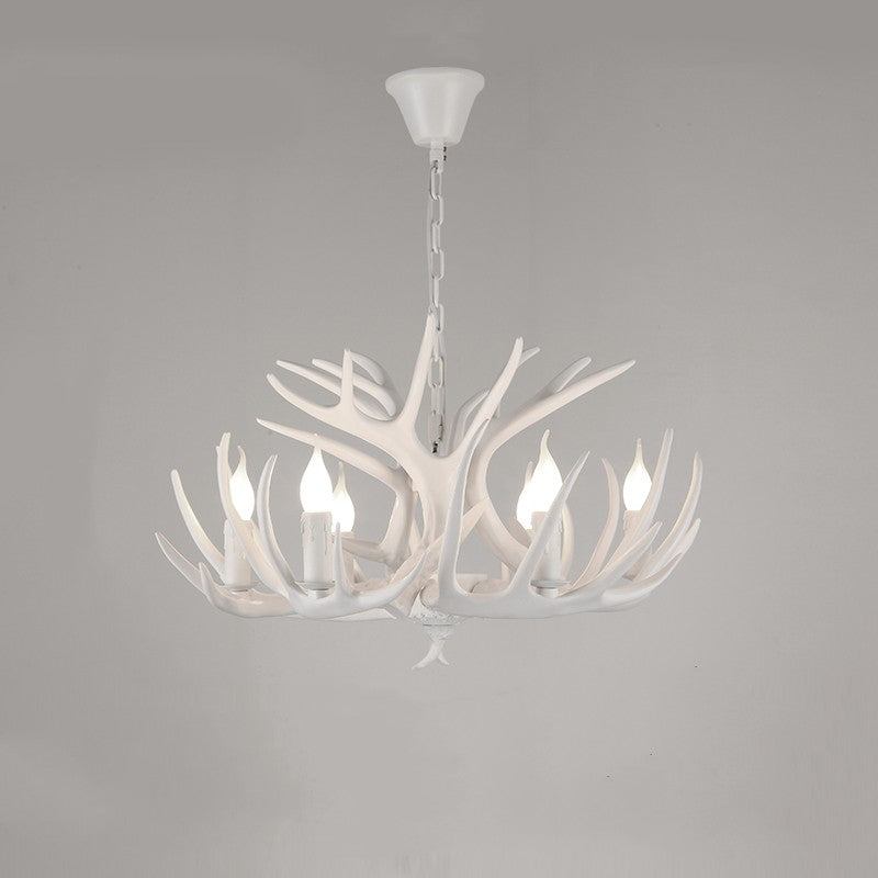 Silva Retro Deer Antlers Candle light Horn Resin Chandelier - Neutral Decor