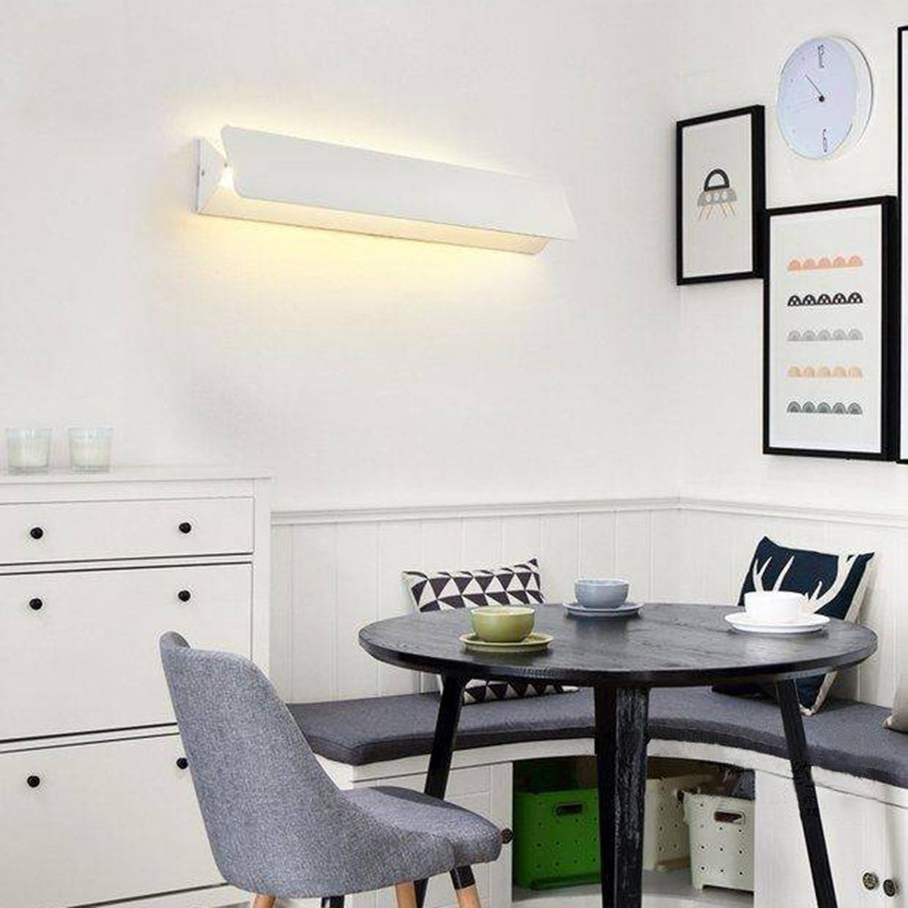 Ray Industrial Linear Metal Outdoor Wall Lamp, Black/White - Neutral Decor