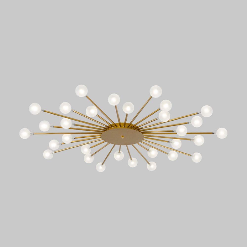 Arisha Nordic LED Flush Mount Ceiling Light Gold/Black Metal Living Room - Neutral Decor