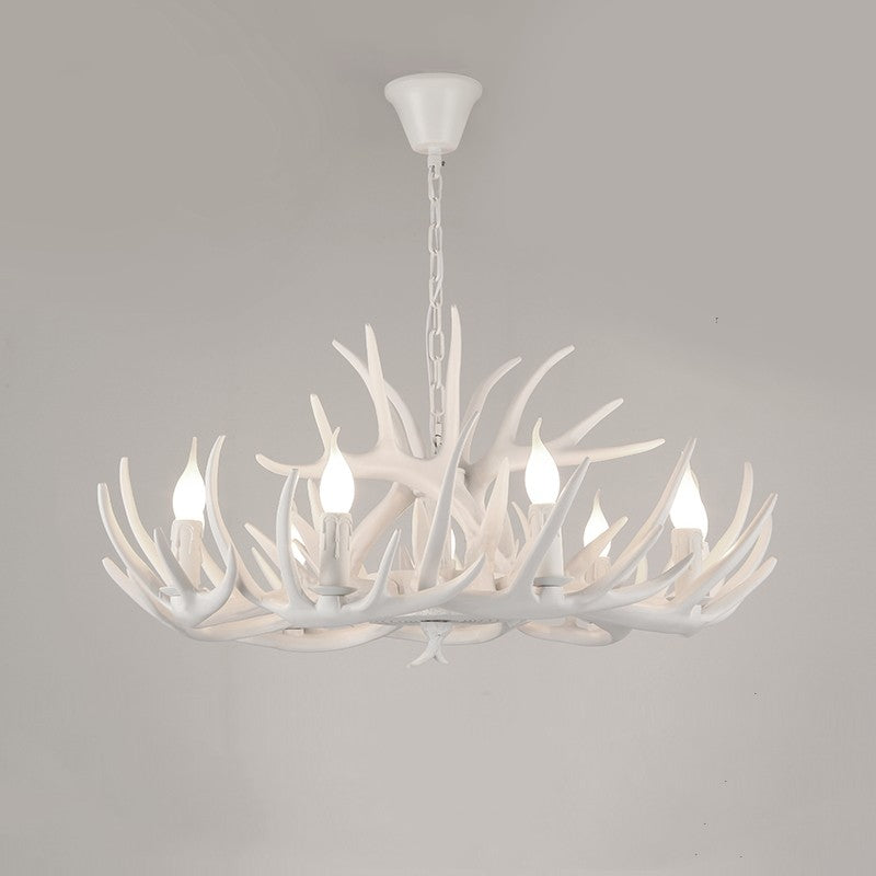 Silva Retro Deer Antlers Candle light Horn Resin Chandelier - Neutral Decor