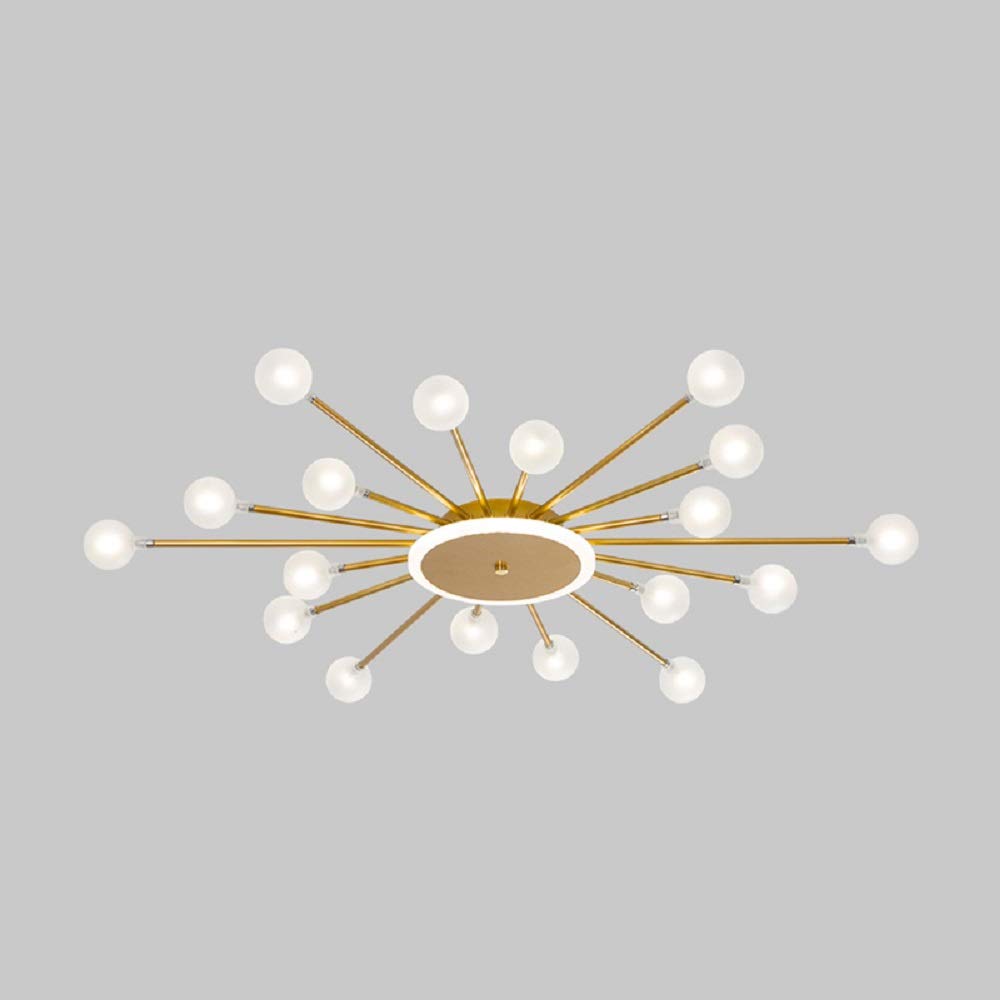 Arisha Nordic LED Flush Mount Ceiling Light Gold/Black Metal Living Room - Neutral Decor