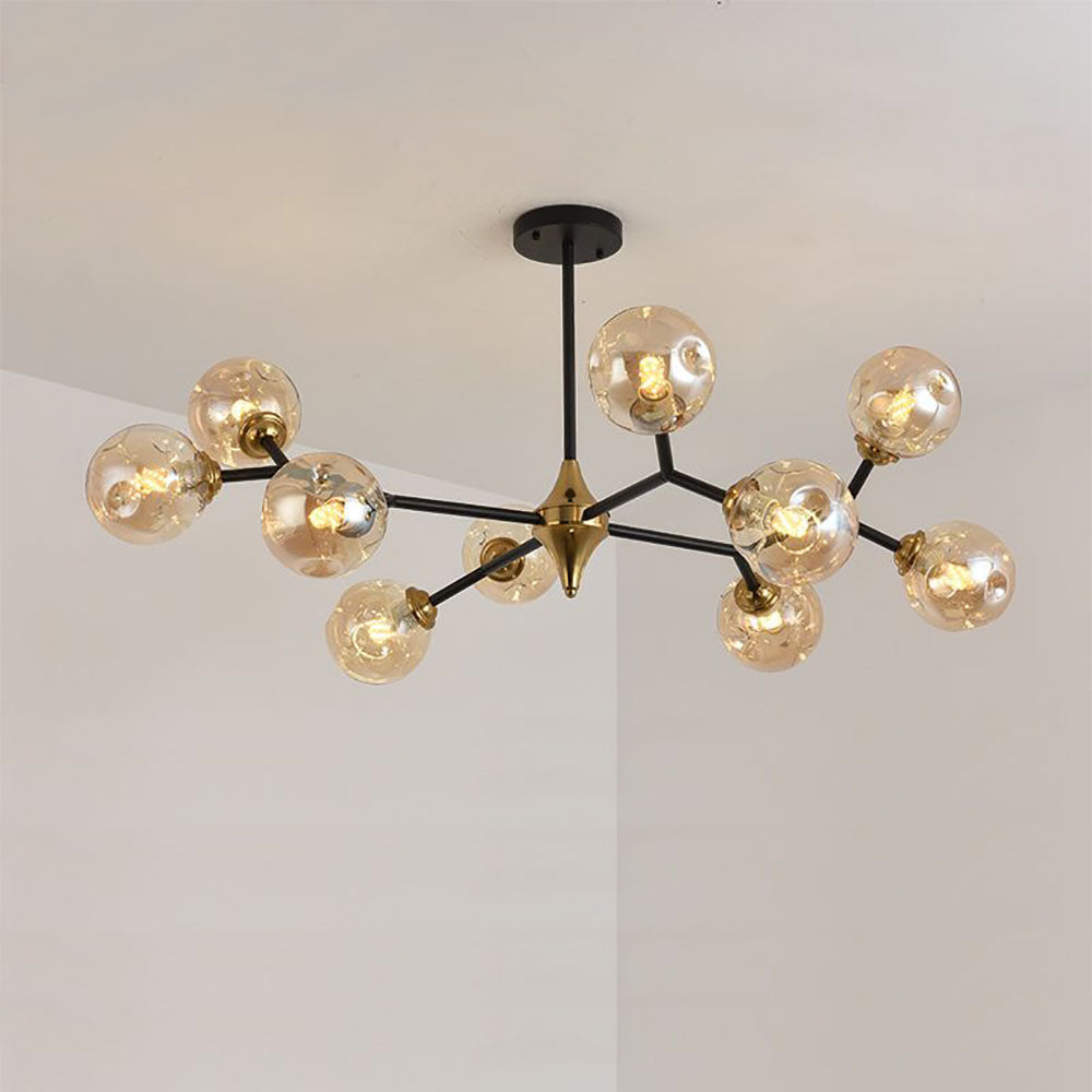 Valentina Art Deco Glass Bubble Chandelier, Amber - Neutral Decor