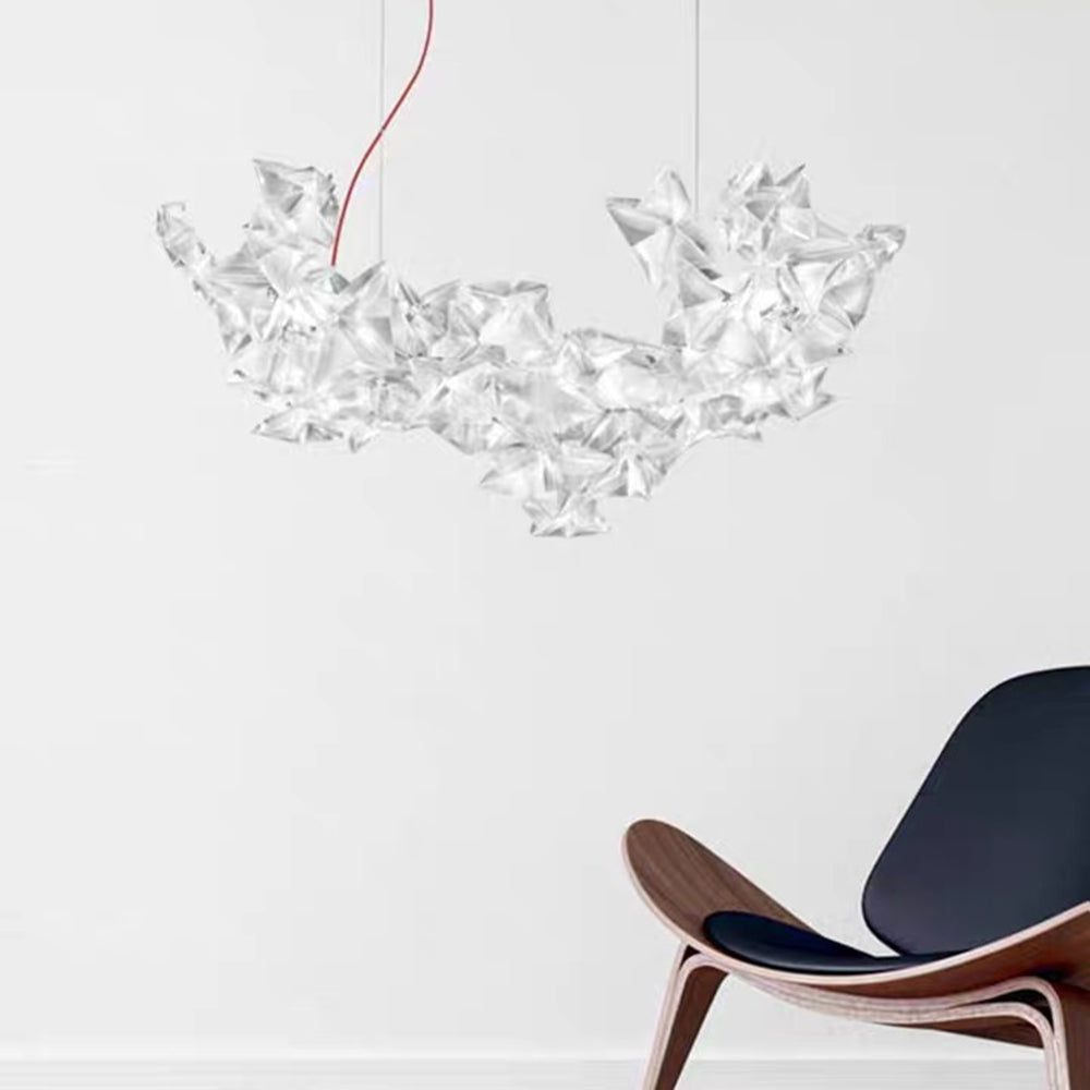 Olivia Luxury Star Acrylic Pendant Light, Living Room, Silver - Neutral Decor