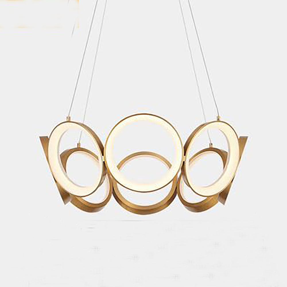 Arisha Luxury Ring Metal Pendant Light, Gold - Neutral Decor