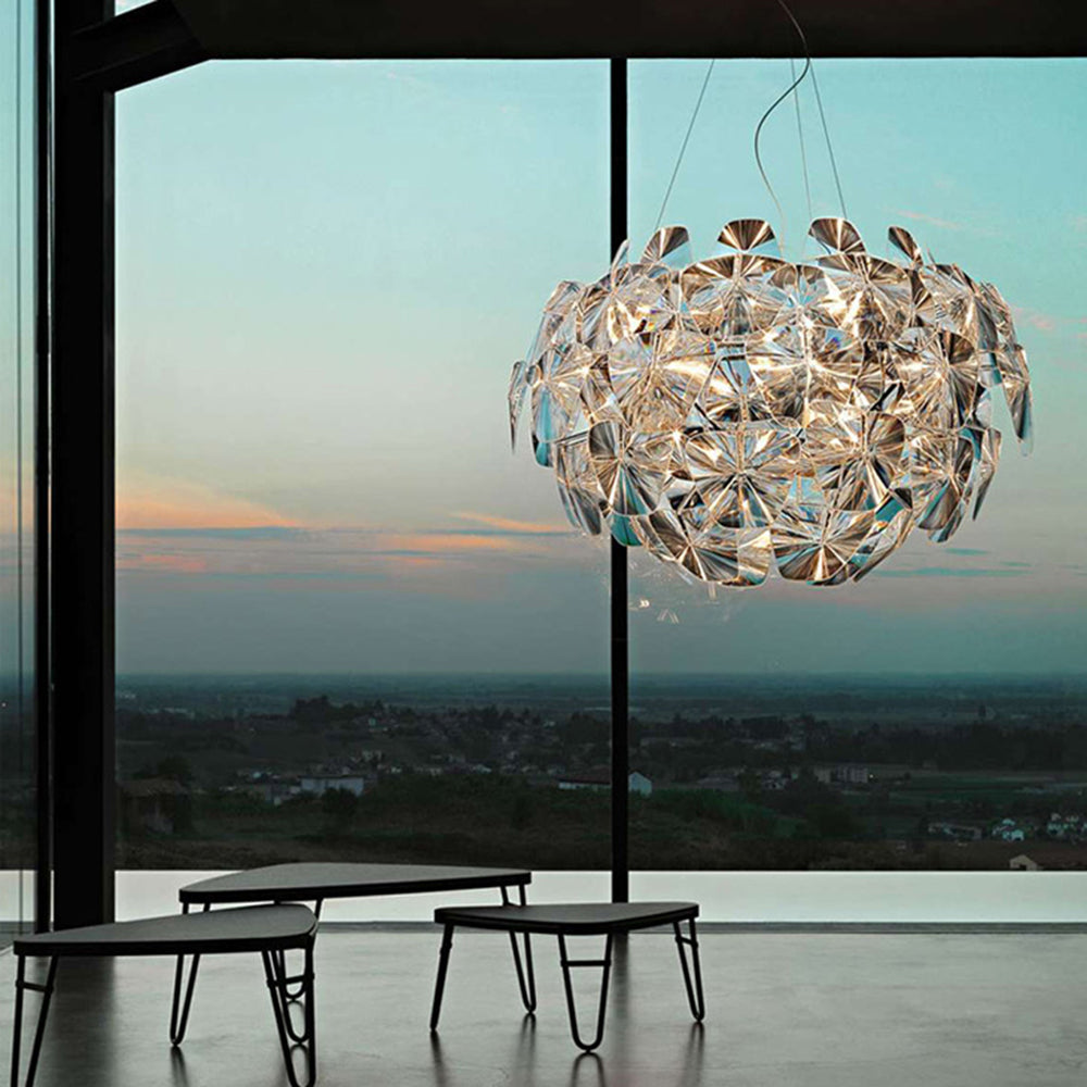 Arisha Unique Diamond Flower Metal Pendant Light, Living Room - Neutral Decor