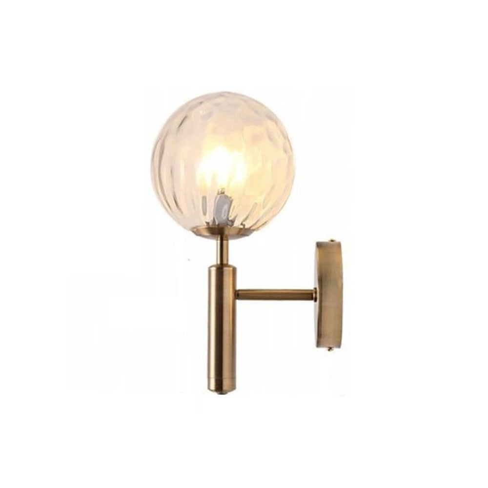 Valentina Wall Lamp Modern Globe, Metal/Glass, Black/Gold, Hallway - Neutral Decor
