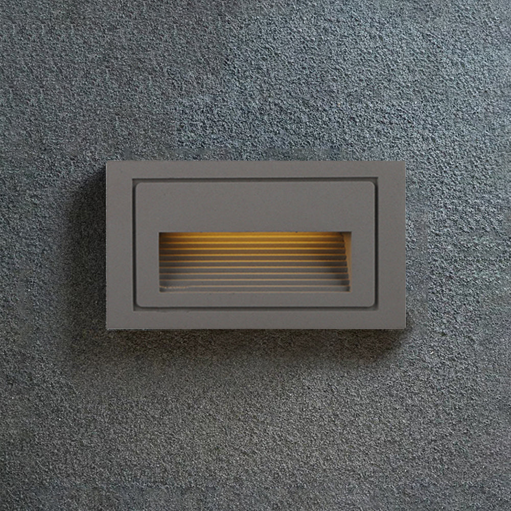 Ray Modern Metal Square Outdoor Deck/Step Light, Black - Neutral Decor