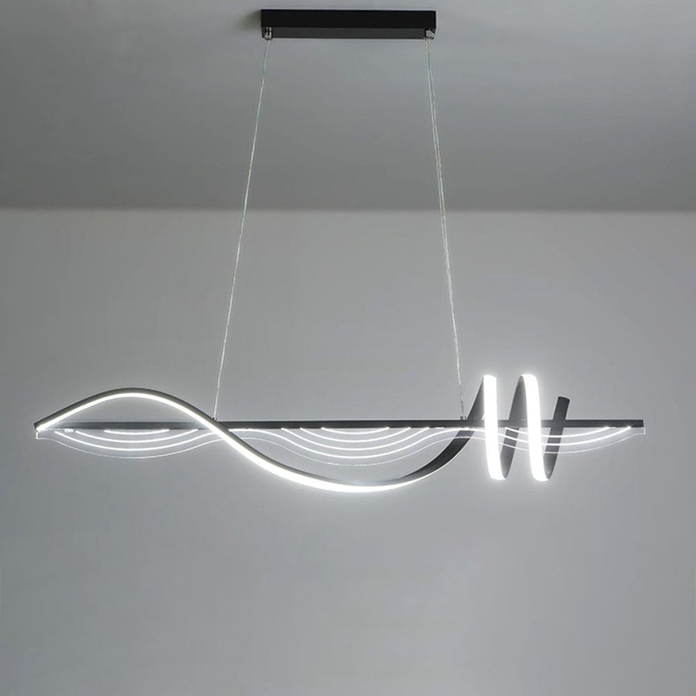 Arisha Contemporary Style Linear Metal Pendant Light White/Black - Neutral Decor