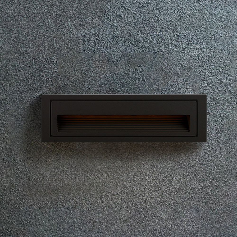 Ray Modern Metal Square Outdoor Deck/Step Light, Black - Neutral Decor