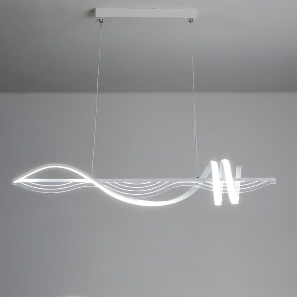 Arisha Contemporary Style Linear Metal Pendant Light White/Black - Neutral Decor