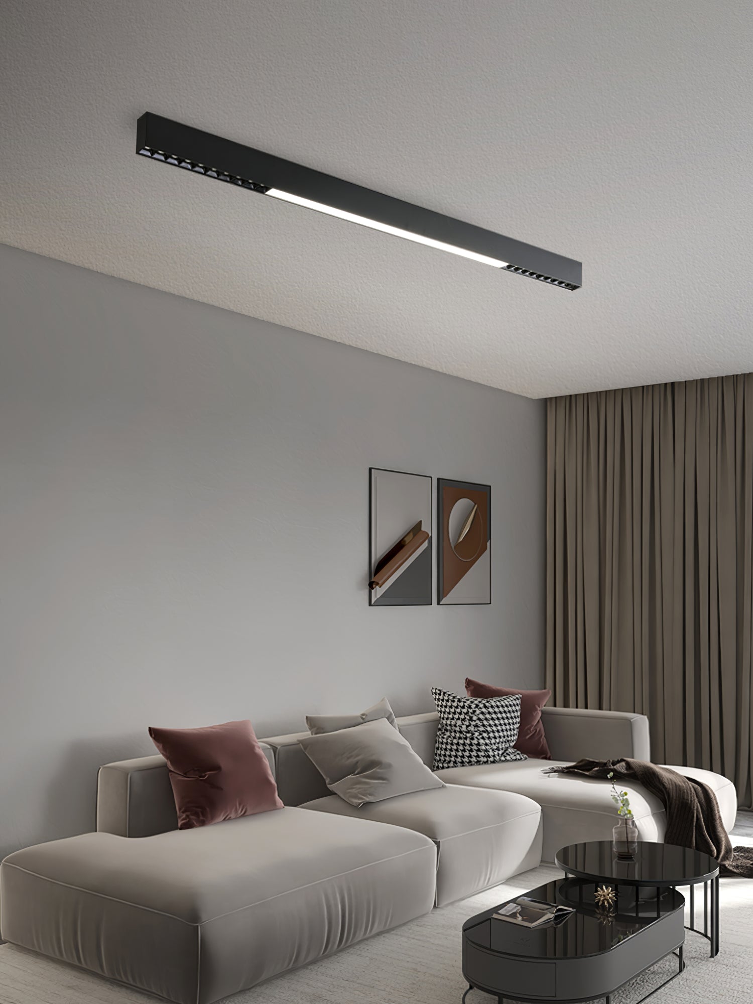 Line Modern Aluminum Floating Light-Neutral Decor
